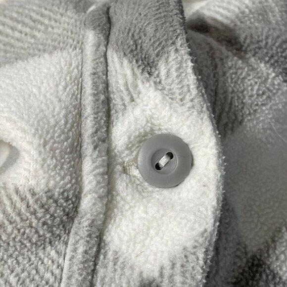 Eddie Bauer Women's Fleece Button Front Shirt Gray Buffalo Plaid Size S Small - Picture 4 of 7